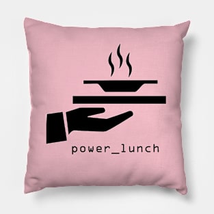 power_lunch CLASSIC logo (black print) Pillow