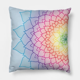 Rainbow Floral Mandala Pillow