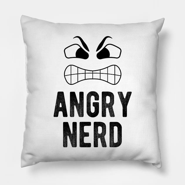 Angry Nerd not Angry Birds Pillow by Walking Millenial