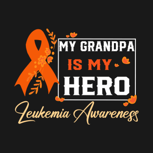 My Grandpa My Hero Leukemia Cancer Leukemia Awareness Ribbon T-Shirt