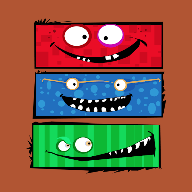 THREE FUNNY FACES by teepublickalt69