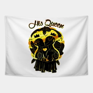 Black Gold Lovers Kiss - His Queen Tapestry