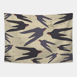 Minoan swallows illustration Tapestry