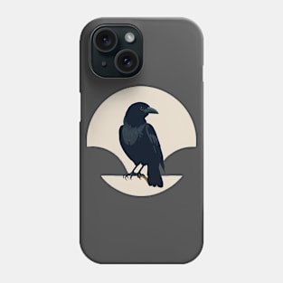 Cute little black crow side profile Phone Case