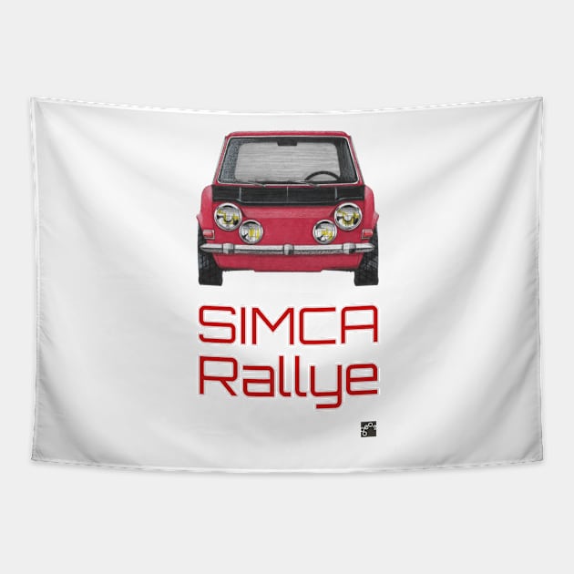 Geo3Doodles Simca Rallye Doodle Tapestry by Geo3doodles