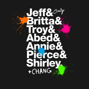 Community Roll Call – character names and paintballs T-Shirt