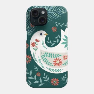 Folk Art Christmas Dove Phone Case