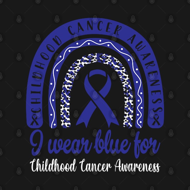 I Wear Blue For Childhood Cancer Awareness Shirt, Warrior , Cancer Support , Childhood Cancer , Blue Ribbon by Abddox-99