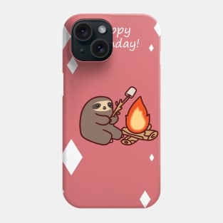 "Happy Birthday" Campfire Sloth Phone Case