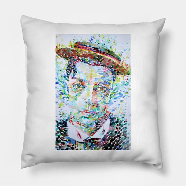 BUSTER KEATON watercolor portrait .1 Pillow by lautir