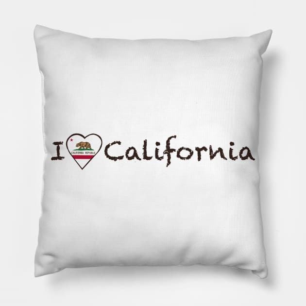 I Love California Pillow by JellyFish92