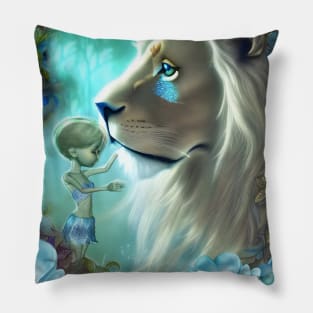 The Lion  a Wild and Magical Friend of the cute fairy Pillow