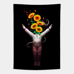 Surya Namaskar Sun Salutation Astronaut Tapestry