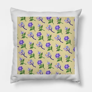 Sumeru Flowers Print (Beige) Pillow