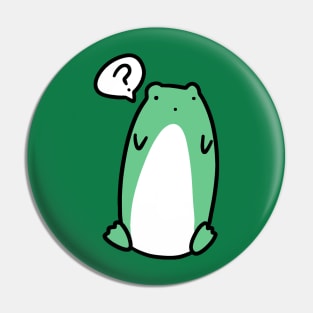 Confused Tall Green Frog Pin