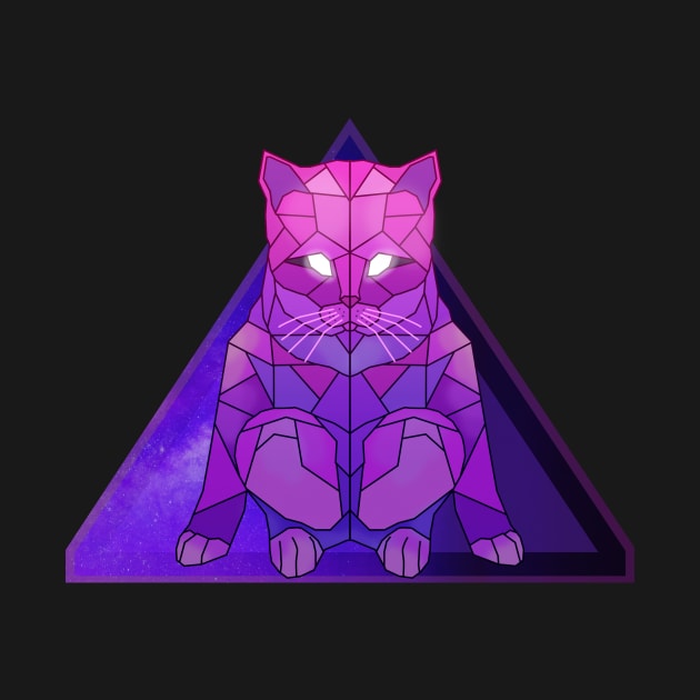 Retrowave Cat by LeiaHeisenberg