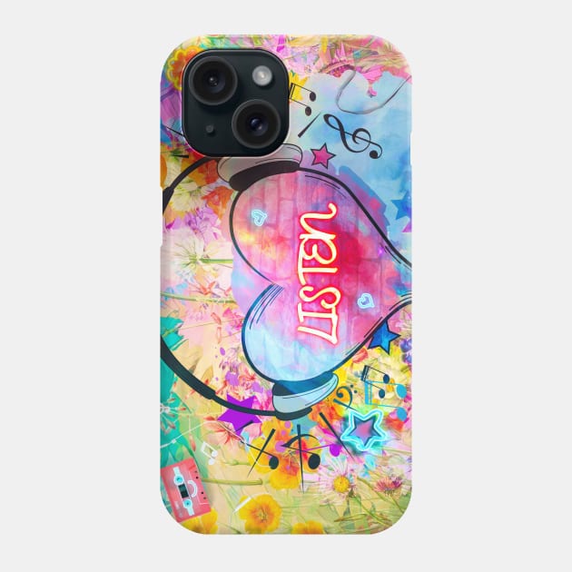 Listen to Your Heart Phone Case by Phatpuppy Art