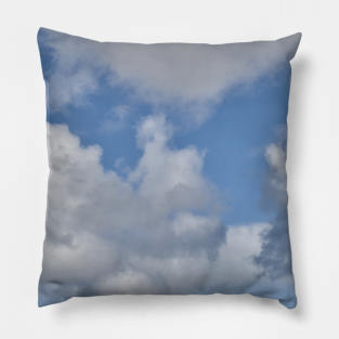 Blue sky with white clouds Pillow