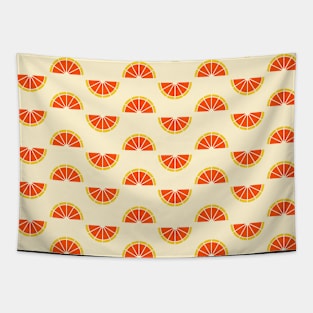 Fresh sliced orange repeating seamless pattern Tapestry