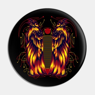 crow wing retro Pin