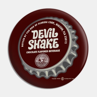 Vintage Devil Shake Chocolate Beverage Bottlecap Pin