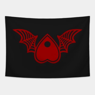 Planchette with Wings - Red on Black Tapestry