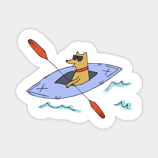 Cool Dog Kayaking Magnet