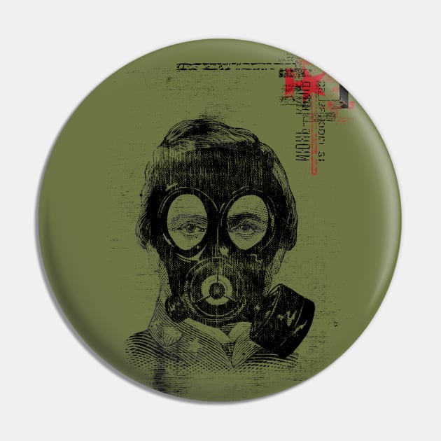 Gas Mask Man Pin by RepubliRock