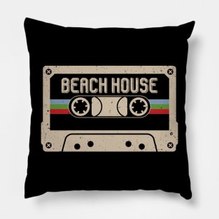 Personalized Beach Name Birthday Vintage Cassette Tape Pillow