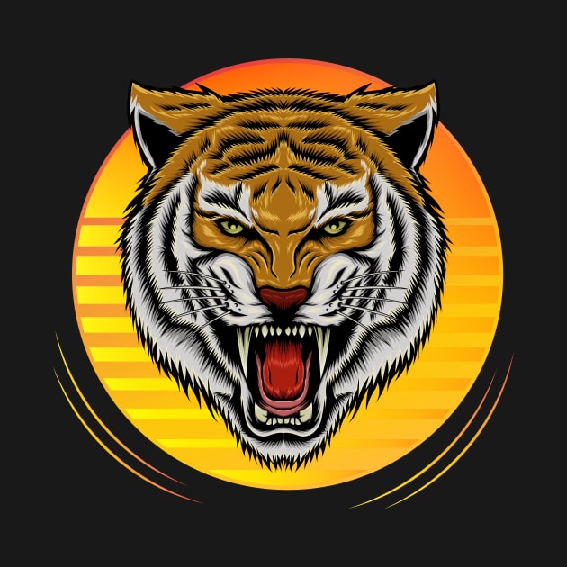vector angry tiger face by AGORA studio