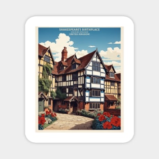 Shakespeare's Birthplace Stratford-upon-Avon Vintage Travel Tourism Poster Magnet