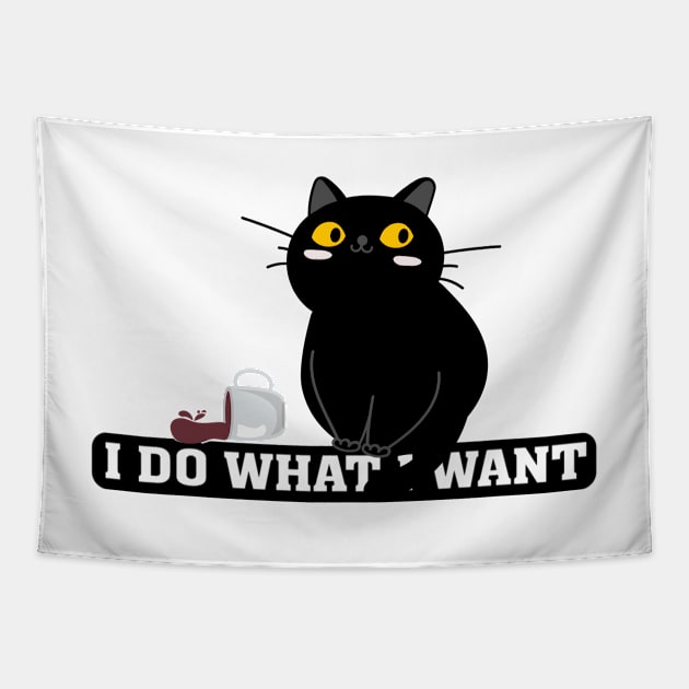 I Do What I Want Cat Lover Sunglasses cat Tapestry by yassinebd