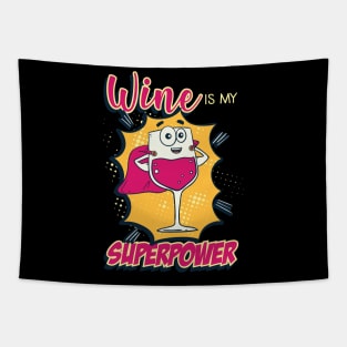 Funny Wine Tshirts drunk Superpower Gift Tapestry