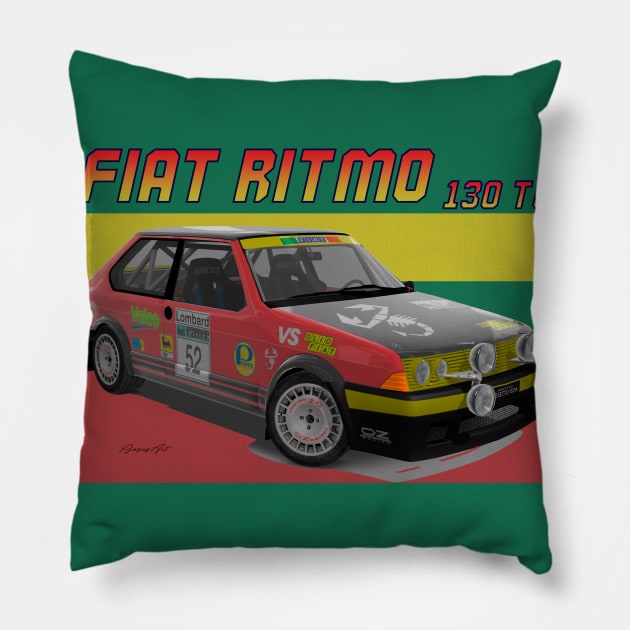 Abarth Fiat Ritmo 130 TC Pillow by PjesusArt