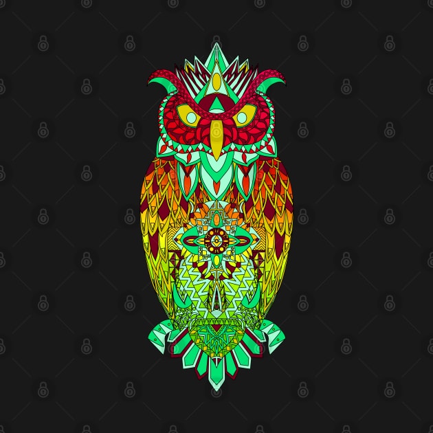 red bright night owl ecopop by jorge_lebeau