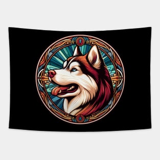 Siberian Husky  - Art Nouveau Style - Dog Lovers Gift Tapestry
