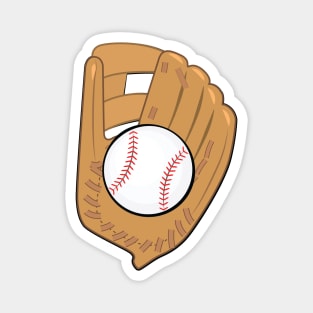 Baseball Ball & Glove Illustration Magnet