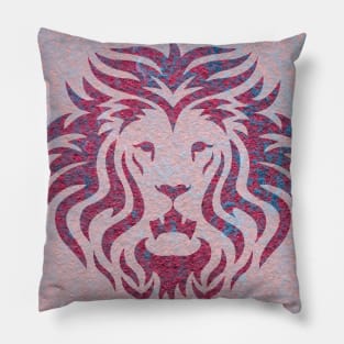 'KING' Lion Head - Fuchsia Pillow