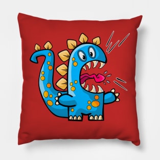 Little Blue Monster Roar Pillow