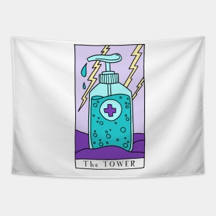 The Tower Tarot Card Sanitizer Tapestry