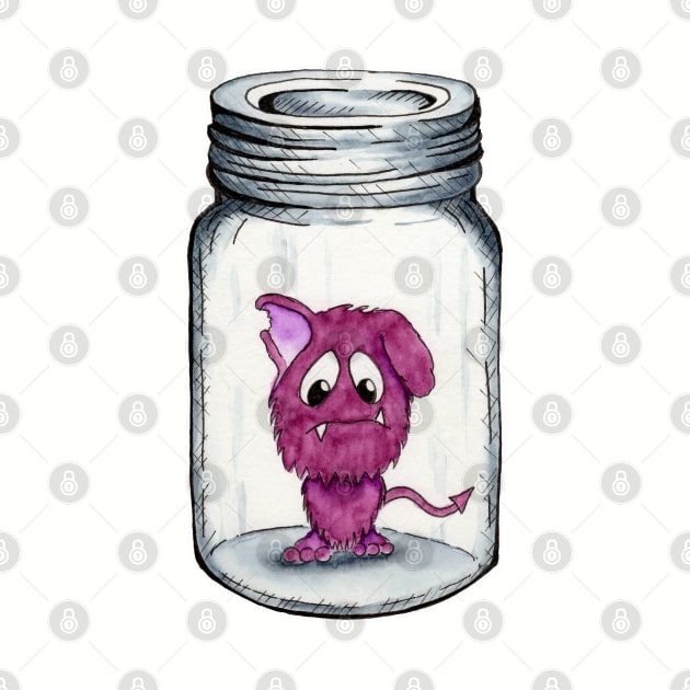Sad Purple Monster in a Jar by AaronShirleyArtist