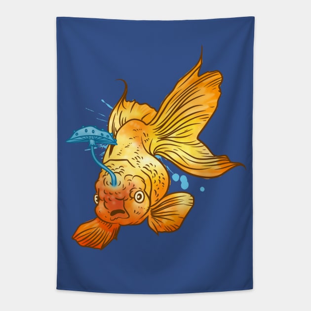 Fungi Goldfish Tapestry by Manfish Inc.