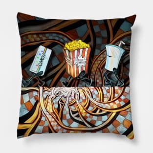 Night at the Route 66 Drive-In Movie Theater Pillow