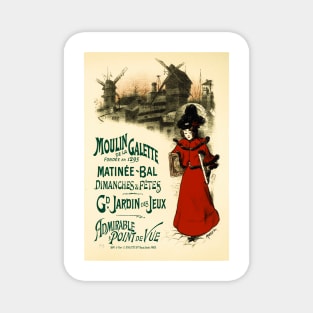 Moulin de la Gallette Matinee Bal French Advert by Vintage Poster Artist Auguste Roedel Magnet