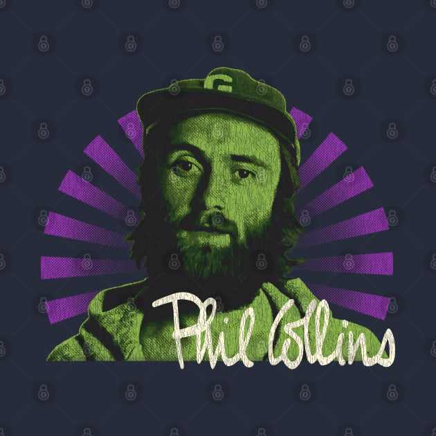 Phil Collins Youth Fan Art Design Vintage Look by Bingung Mikir Nama Design