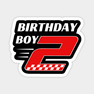 Birthday Boy 2 Two Racing Flag 2nd Birthday Race Car Magnet