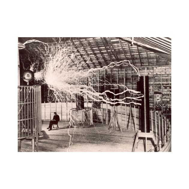 Tesla coil experiment, 1899 (C034/5133) by SciencePhoto