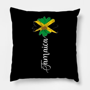 Vintage Jamaica Sunflower Flag Jamaica Lover Pillow