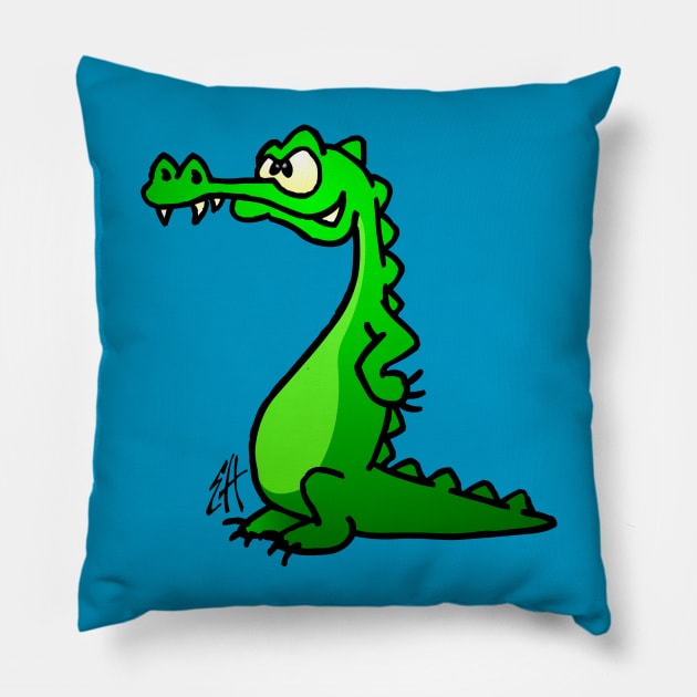 Crocodile Pillow by Cardvibes