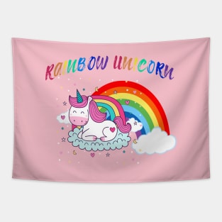 Rainbow Unicorn Cute Lover Tapestry